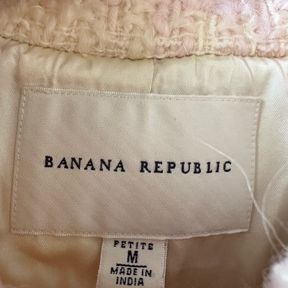 VTG Banana Republic Cream Pink Wool Sequin Coat Size MP - Picture 3 of 12
